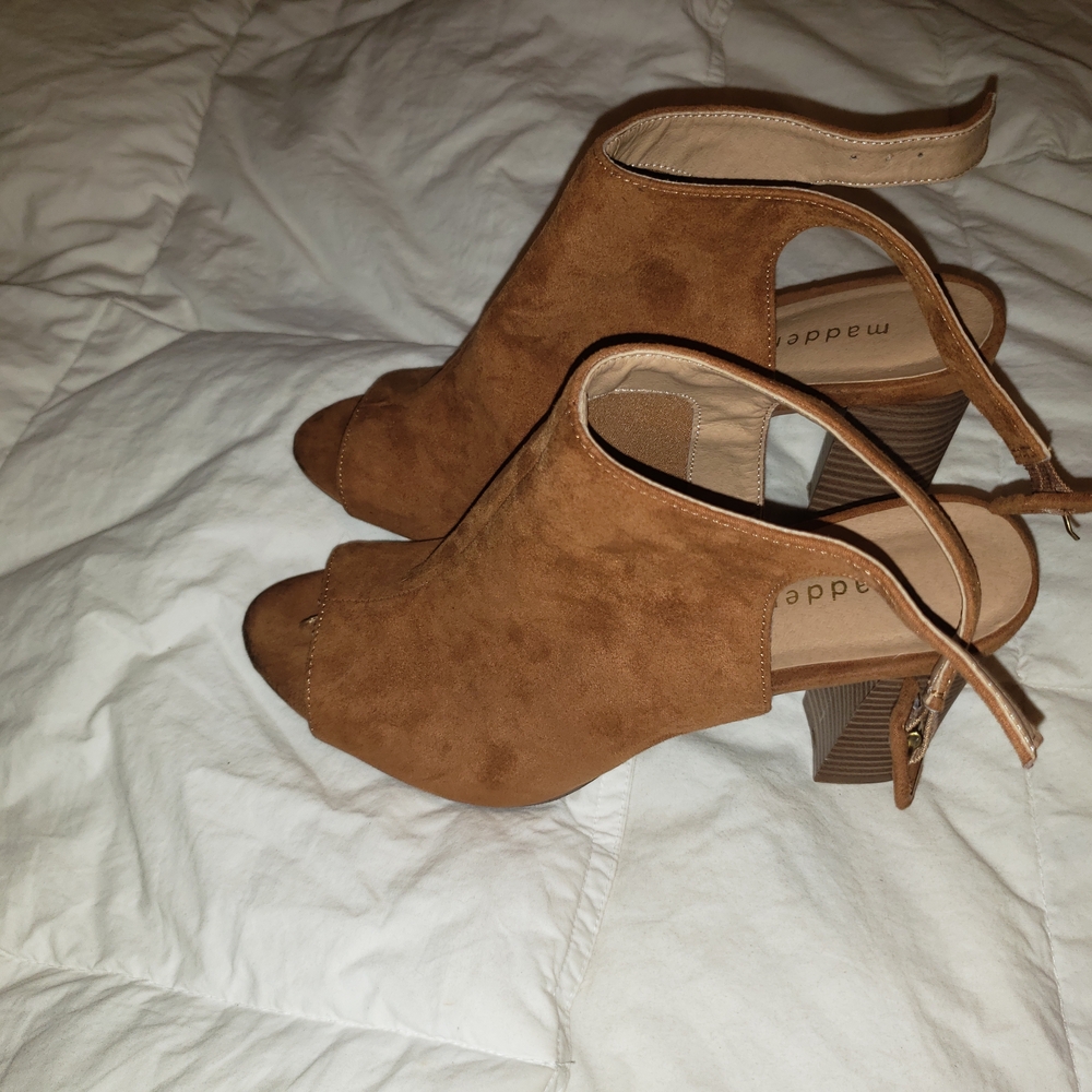 Madden Girl Brown Open Toe Heels